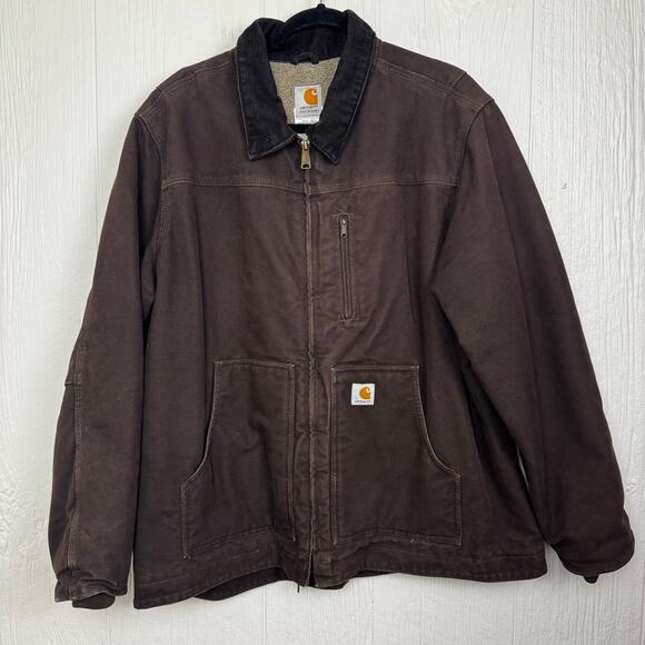 CARHARTT WC061 Women’s XL Brown Sherpa Lined Sandstone Ridge Coat Detroit Jacket - Picture 10 of 16